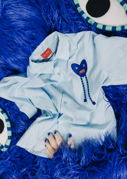 Monstrous Unisex Gömlek / Mavi