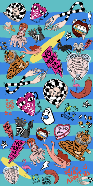 Not About Us mavi çizgili Plaj Havlusu