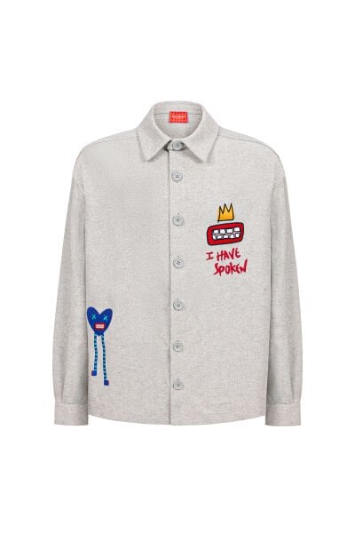 Spoken Unisex Kışlık Gömlek / Açık Gri