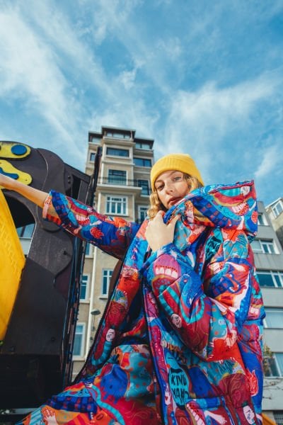 Monster Kapüşonlu Puffer Mont